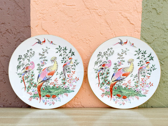 Pair of Colorful Bird Plates