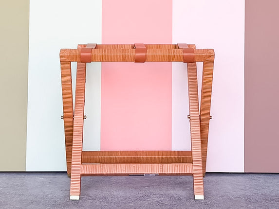 Rattan Wrapped Luggage Rack