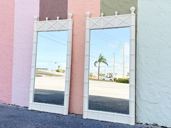 Pair of Faux Bamboo Omega Mirrors