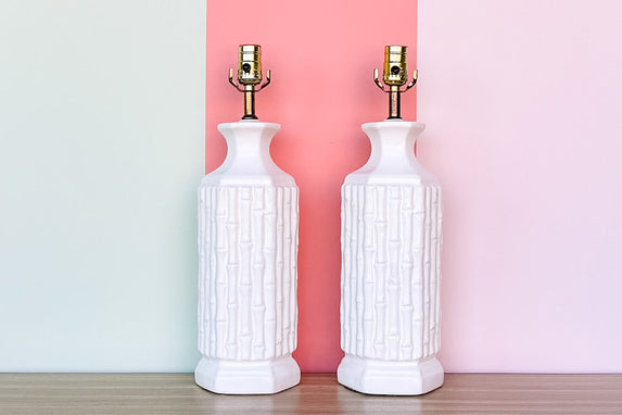 Pair of Faux Bamboo Lamps