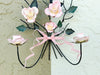 Pair of Tole Bow and Rose Wall Sconces