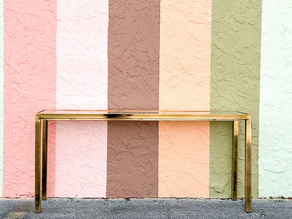 Brass and Rattan MCM Console