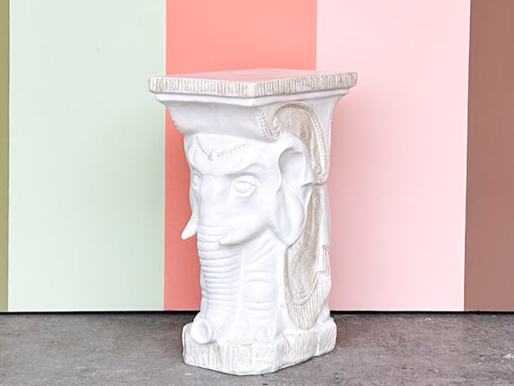 Trunks Up White Elephant Garden Seat