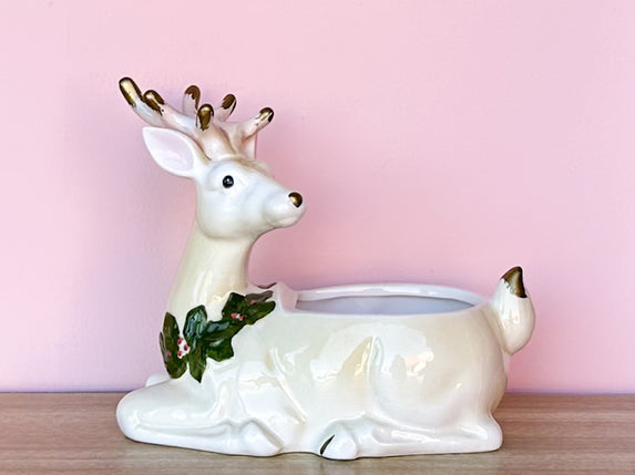 Fitz and Floyd Reindeer Cachepot