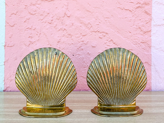 Brass Shell Bookends