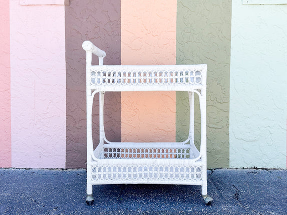 Wicker Chic Bar Cart