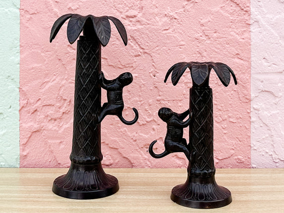 Pair of Bombay Monkey Candlesticks