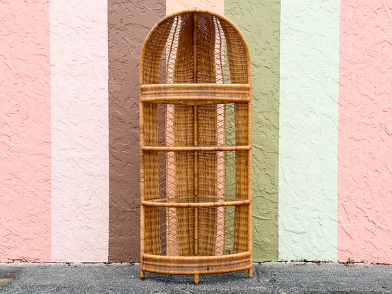 Wicker Chic Corner Etagere