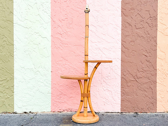 Old Florida Rattan Table Lamp