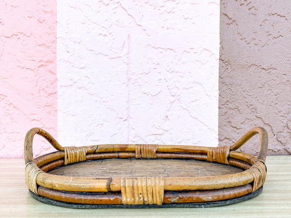 Oval Rattan Tray