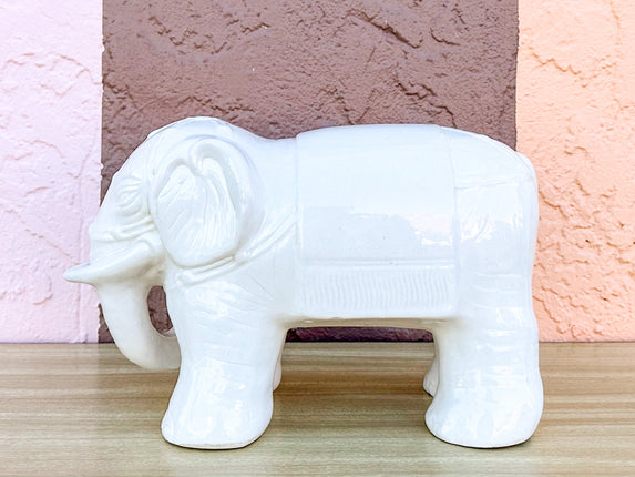 White Ceramic Elephant