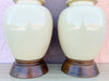 Pair of Butter Yellow Ceramic Lamps