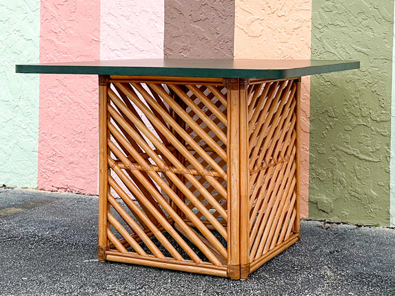 Old Florida Rattan Game Table