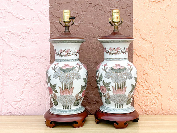 Pair of Lotus Lamps