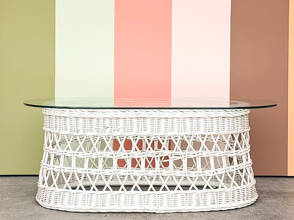 Braided Rattan Coffee Table