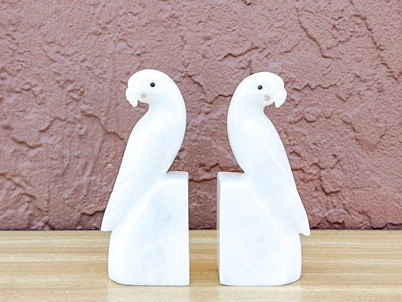 White Parrot Bookends