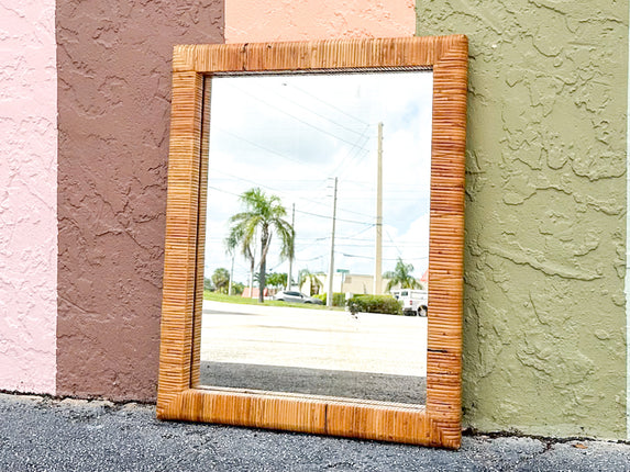 Rattan Wrapped Mirror