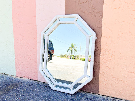 Faux Bamboo Octagon Mirror