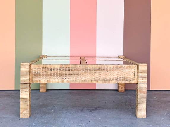 Baldwin Style Rattan Wrapped Coffee Table
