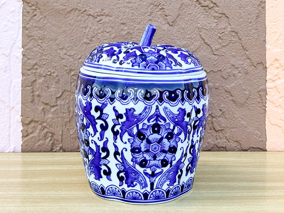 Blue and White Pumpkin Jar
