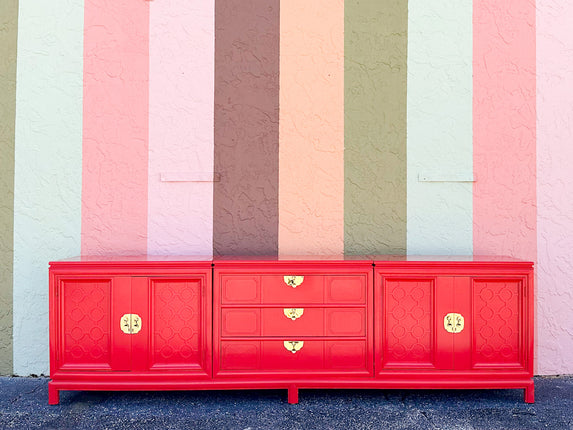 Extra Long Coral Fretwork Credenza