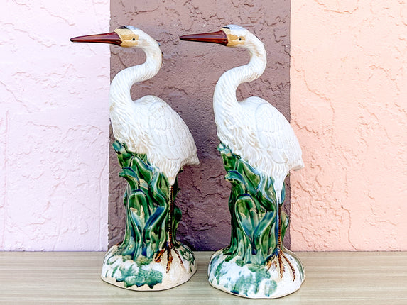 Pair of Ceramic Heron