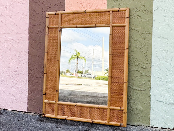 Old Florida Rattan Mirror