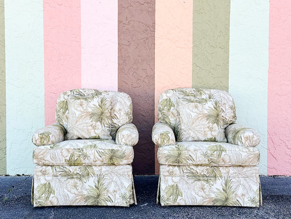Pair of Tropical Upholstered Chairs