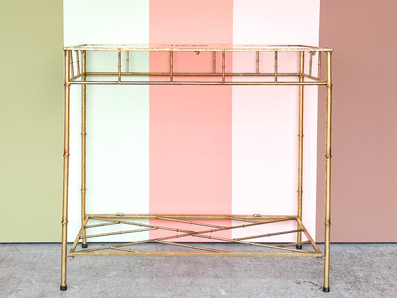 Petite Gilt Faux Bamboo Console