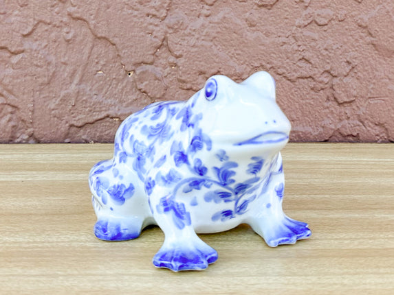 Blue and White Frog Piggy Bank