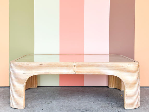 Coastal Pencil Reed Rattan Coffee Table