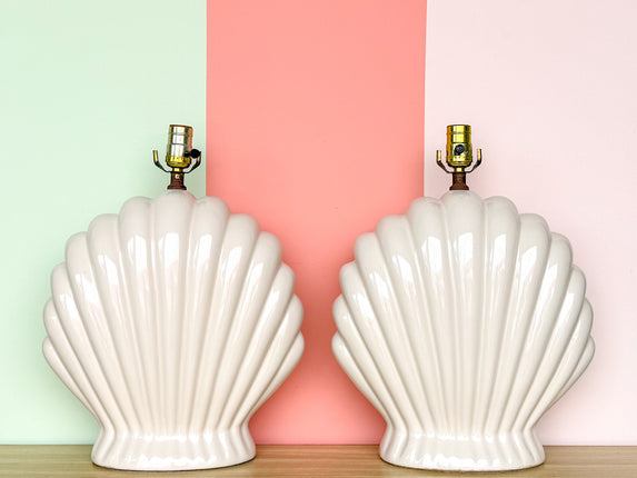 Pair of Coastal Shell Lamps