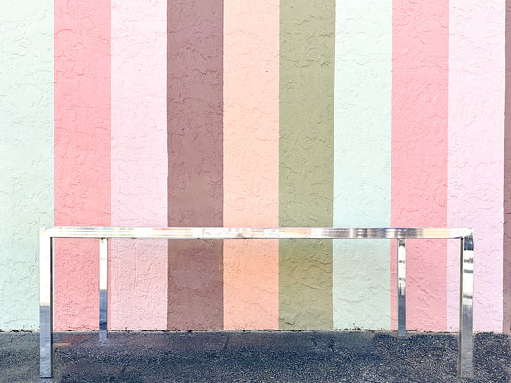 Cane and Chrome Dining Table