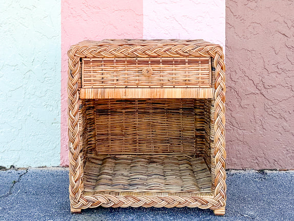 Braided Rattan Nightstand