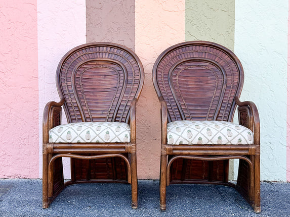 Pair of West Indies Style Bamboo Chairs