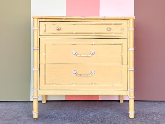 Thomasville Oversized Faux Bamboo Nightstand