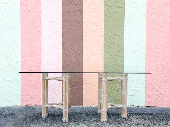 McGuire Rattan Dining Table