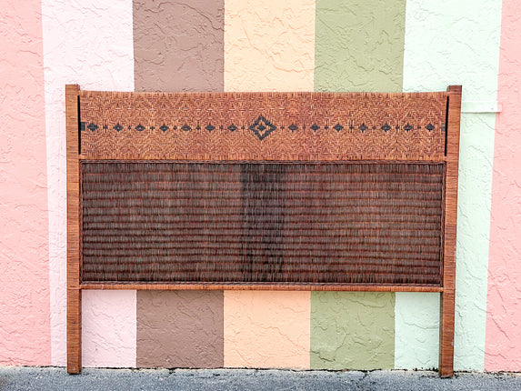 Island Chic Rattan Wrapped Queen Headboard