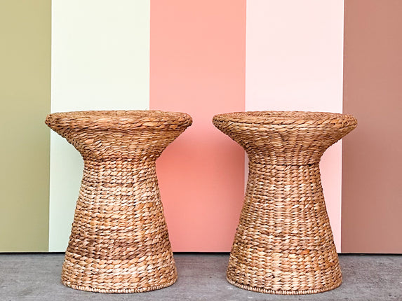 Pair of Seagrass Side Tables