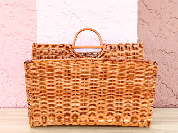 Wicker Chic Double Magazine Rack