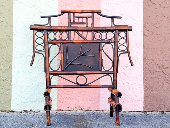 Tortoiseshell Rattan Pagoda Fireplace Screen