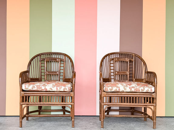 Pair of Brighton Style Rattan Dining Chairs