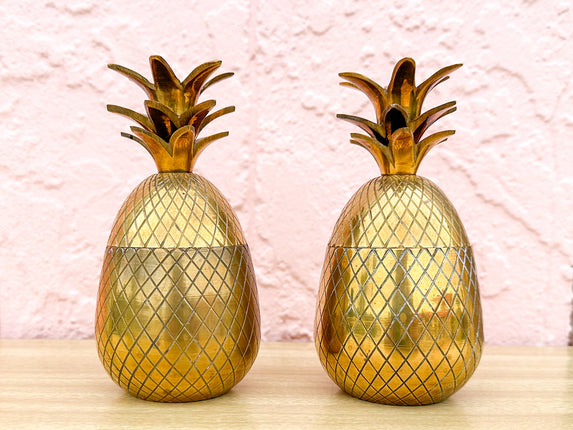 Pair of Brass Pineapple Candle Holders