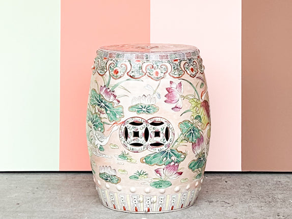 Tropical Chic Chinoiserie Garden Seat