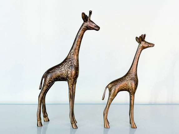Pair of Petite Brass Giraffes