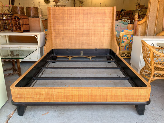 Seagrass Wrapped Queen Bed