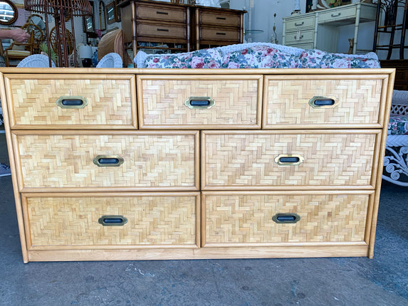Woven Rattan Dresser