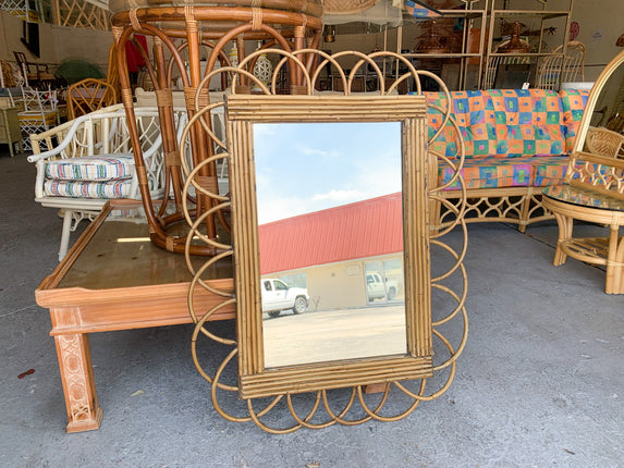 Curvy Rattan Island Style Mirror