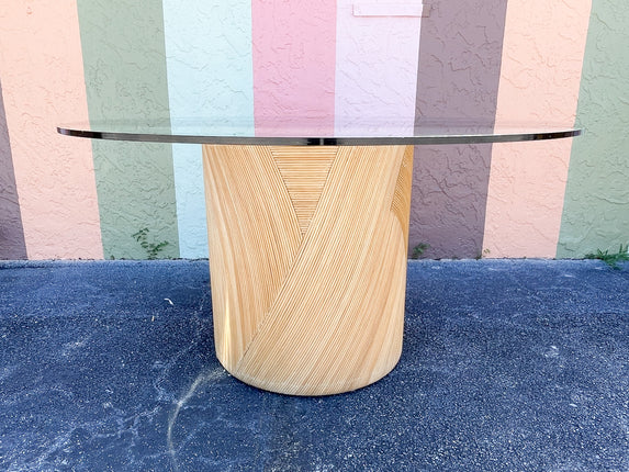 Island Style Pencil Reed Rattan Dining Table