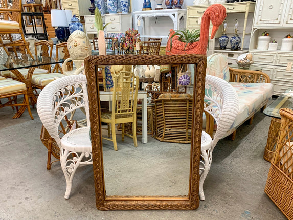Braided Wicker Mirror